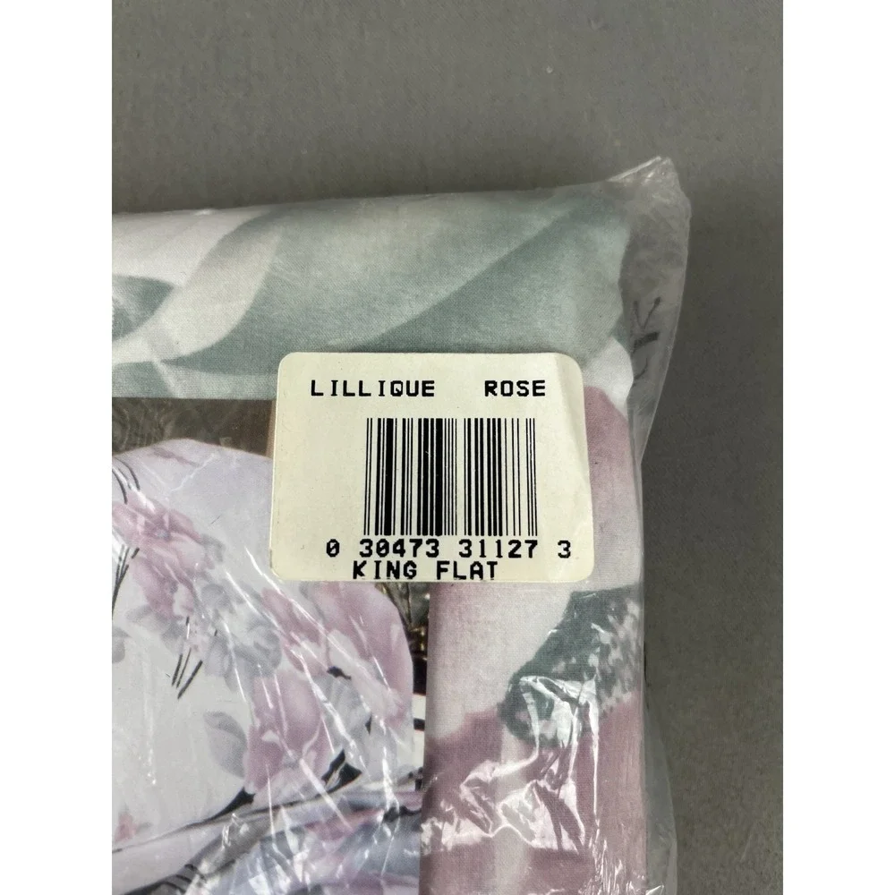Vintage Springmaid King Lillique Rose Flat Sheet Factory Sealed Package